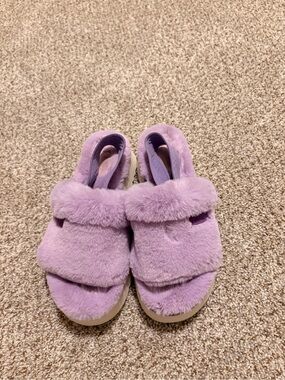 Koolaburra Lavender Plush Platform Slide Sandals